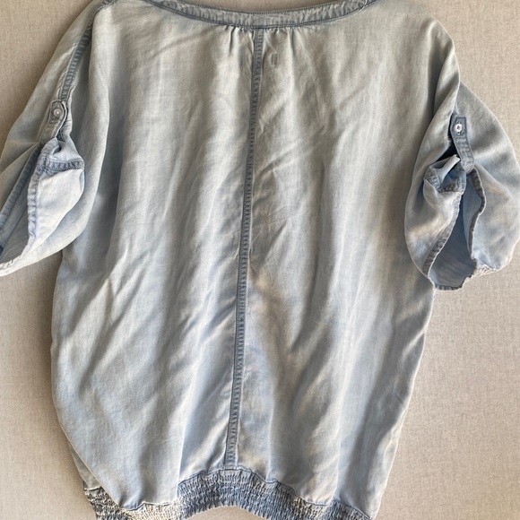 &SHIRT by H&M Women Chambray Top/Shirt light Blue Elastic Waist - Picture 6 of 8